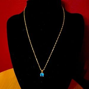 Topaz Gold chain Necklace And Topaz stud earrings